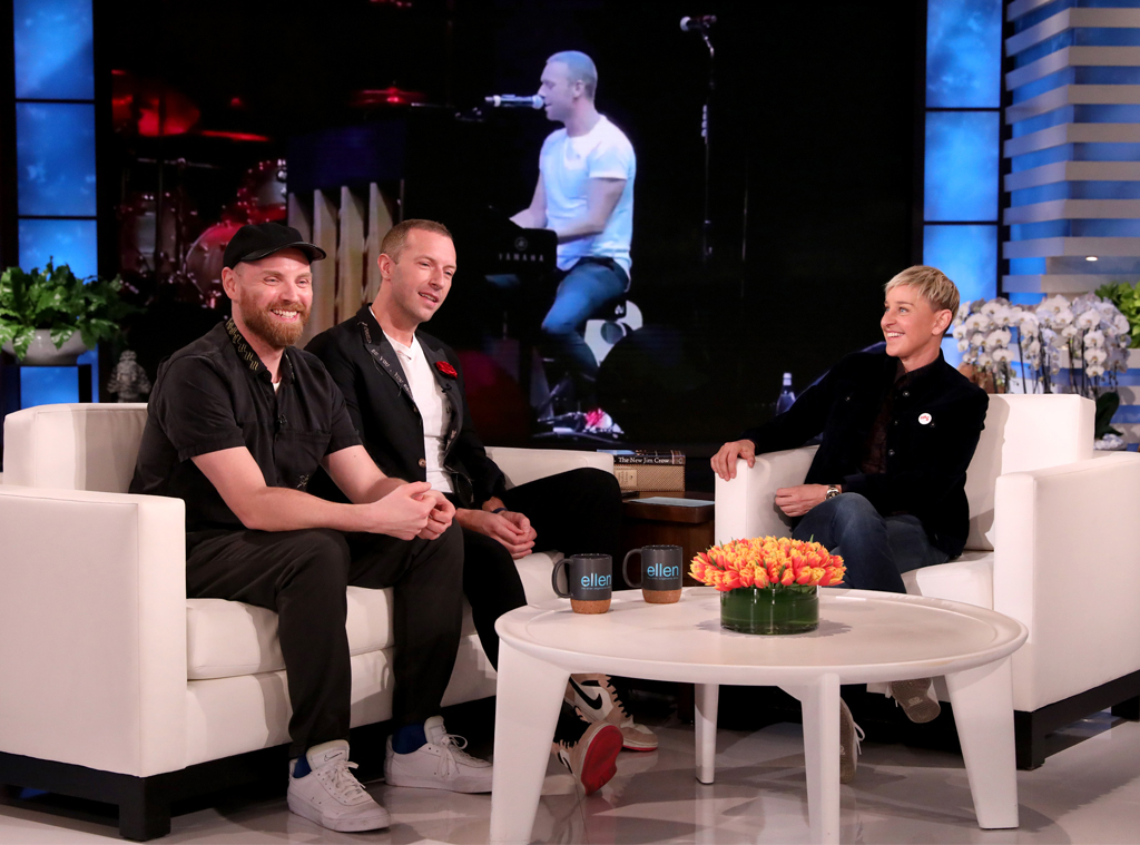 Chris Martin, Coldplay, Ellen Show Chris Martin, Coldplay, Ellen Show